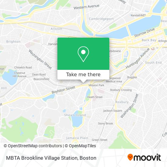 MBTA Brookline Village Station map