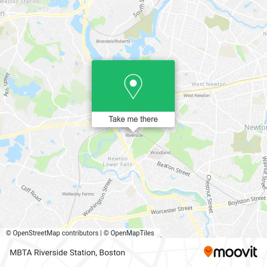 MBTA Riverside Station map