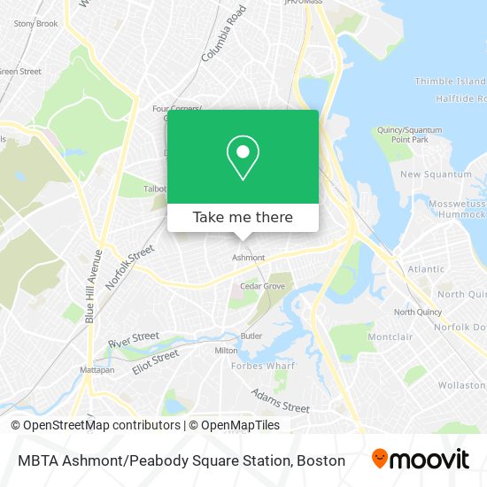 Mapa de MBTA Ashmont / Peabody Square Station