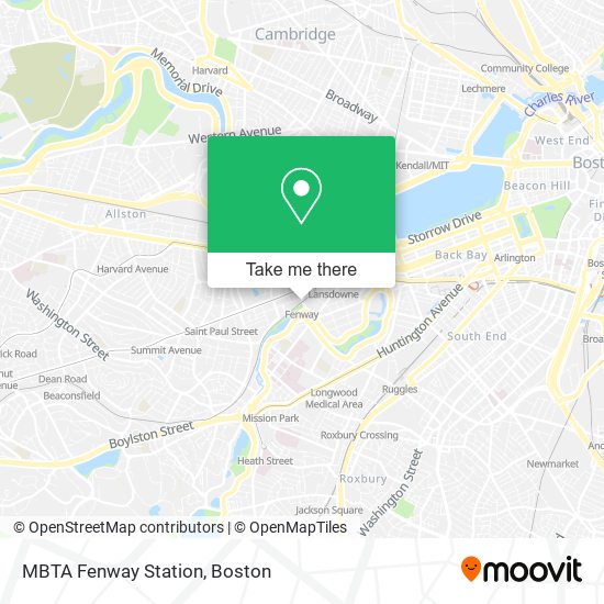 Mapa de MBTA Fenway Station