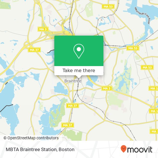Mapa de MBTA Braintree Station