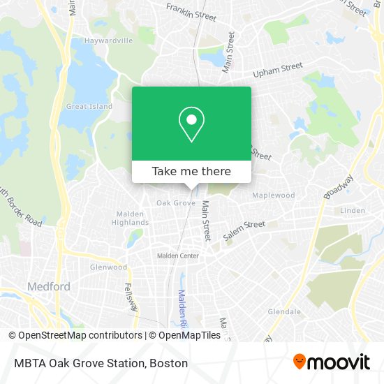 MBTA Oak Grove Station map