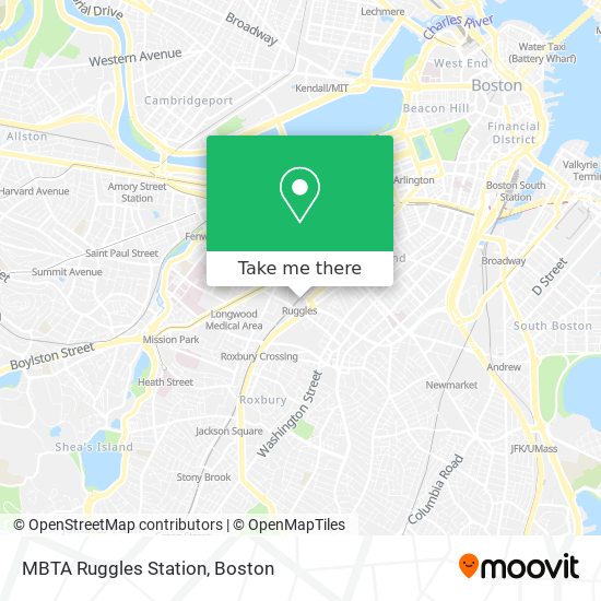 MBTA Ruggles Station map