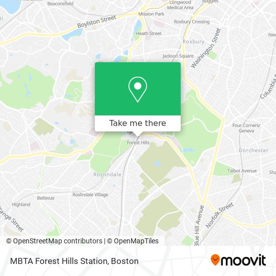MBTA Forest Hills Station map