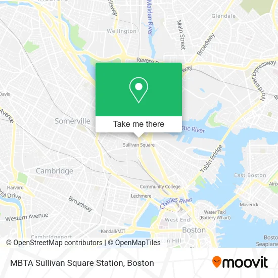 MBTA Sullivan Square Station map