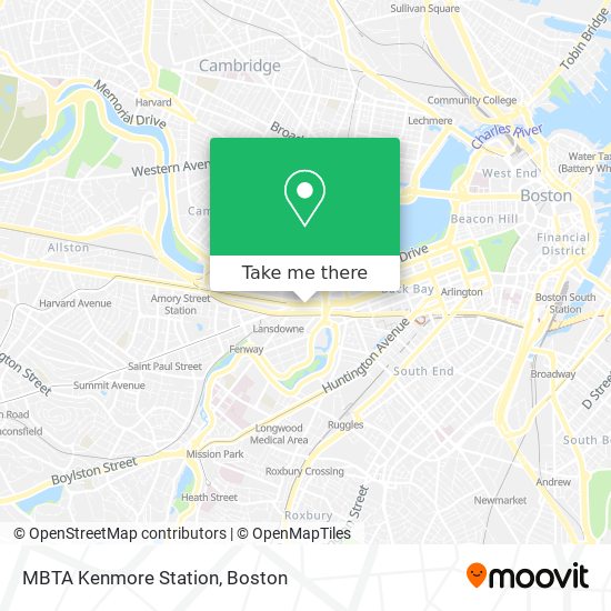 MBTA Kenmore Station map