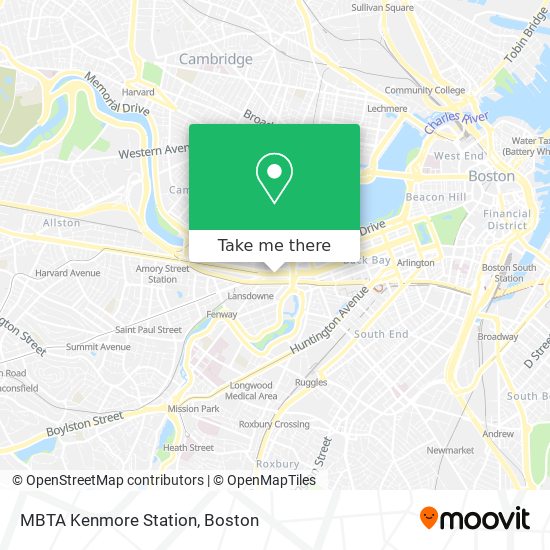 Mapa de MBTA Kenmore Station