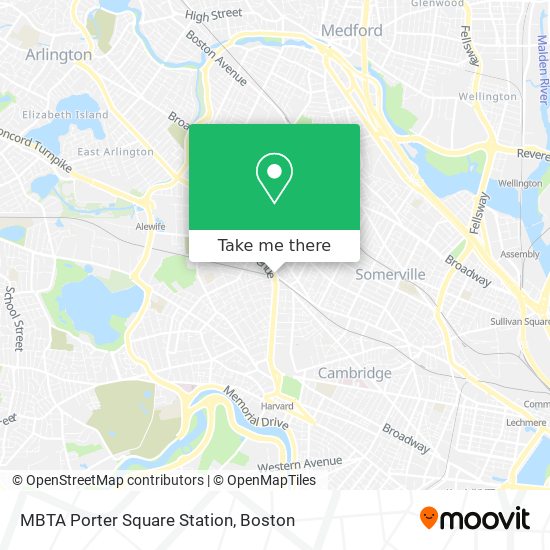 MBTA Porter Square Station map