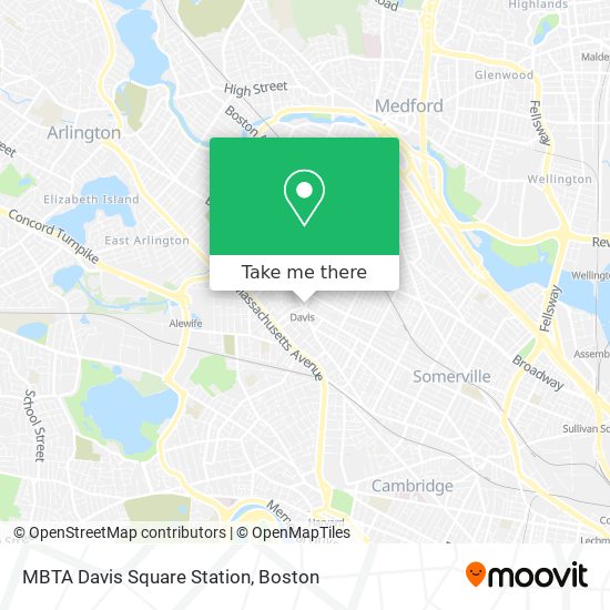 MBTA Davis Square Station map