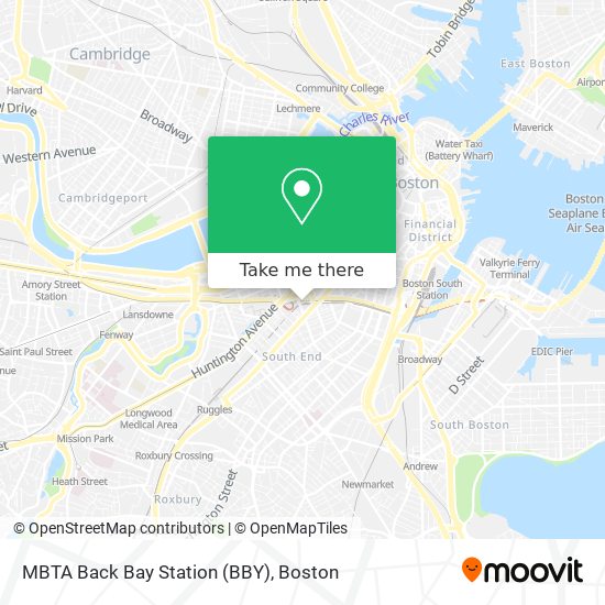 MBTA Back Bay Station (BBY) map