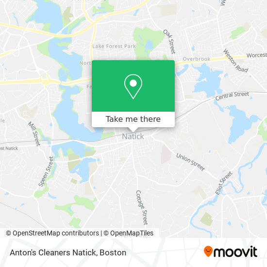 Anton's Cleaners Natick map