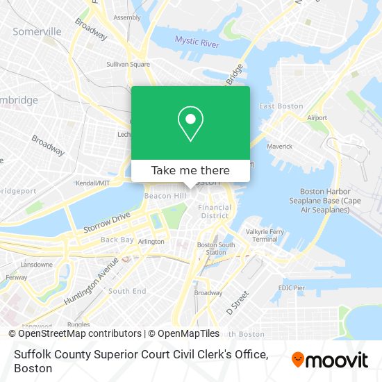 Mapa de Suffolk County Superior Court Civil Clerk's Office