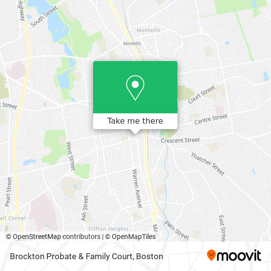 Brockton Probate & Family Court map