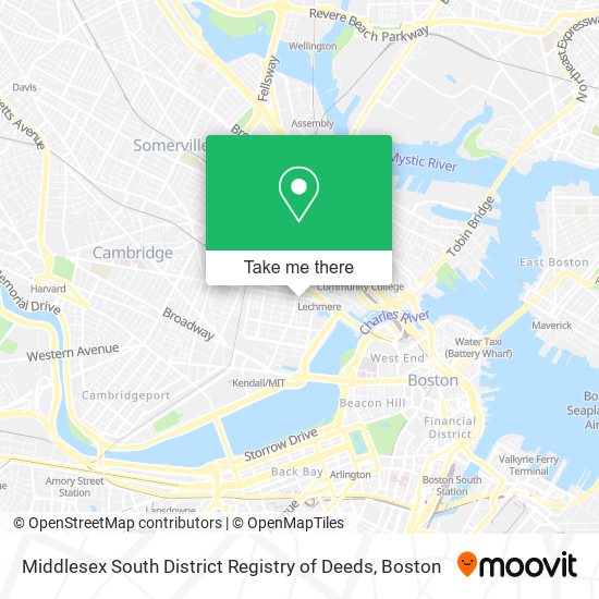 Middlesex South District  Registry of Deeds map