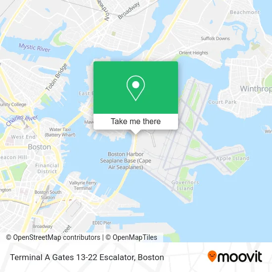 Mapa de Terminal A Gates 13-22 Escalator