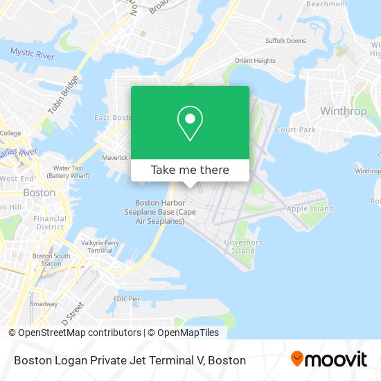 Boston Logan Private Jet Terminal V map