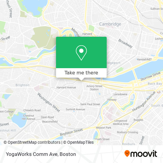 YogaWorks Comm Ave map