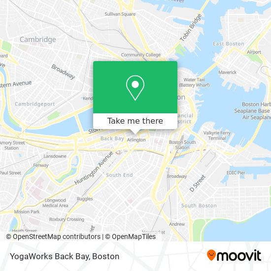 YogaWorks Back Bay map