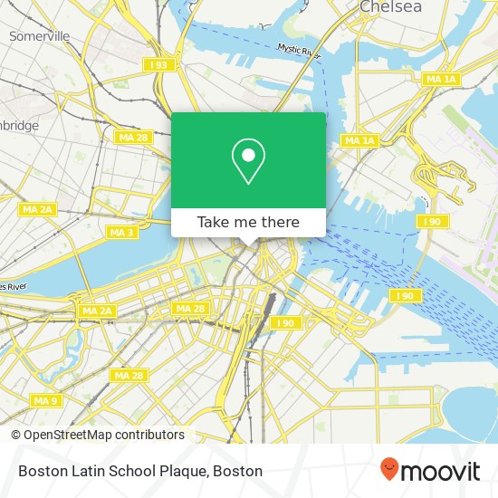 Boston Latin School Plaque map