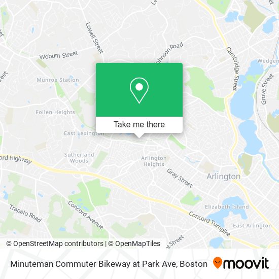 Mapa de Minuteman Commuter Bikeway at Park Ave