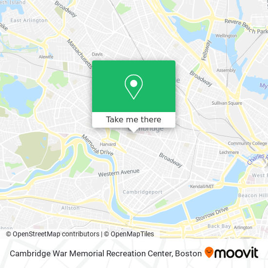Cambridge War Memorial Recreation Center map