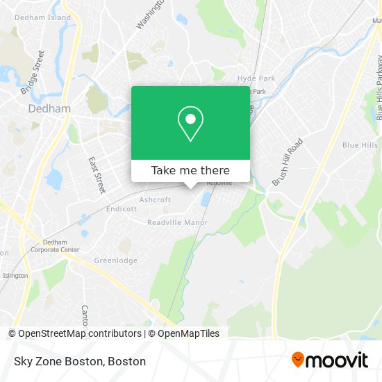 Mapa de Sky Zone Boston