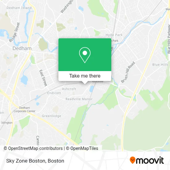 Sky Zone Boston map