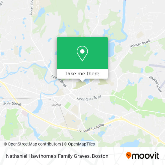 Nathaniel Hawthorne's Family Graves map