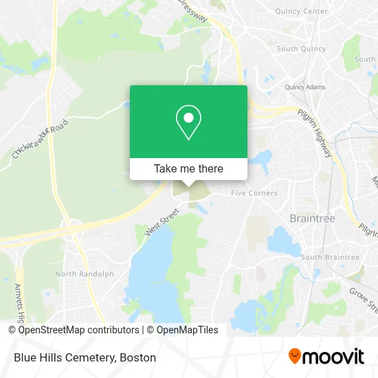 Blue Hills Cemetery map