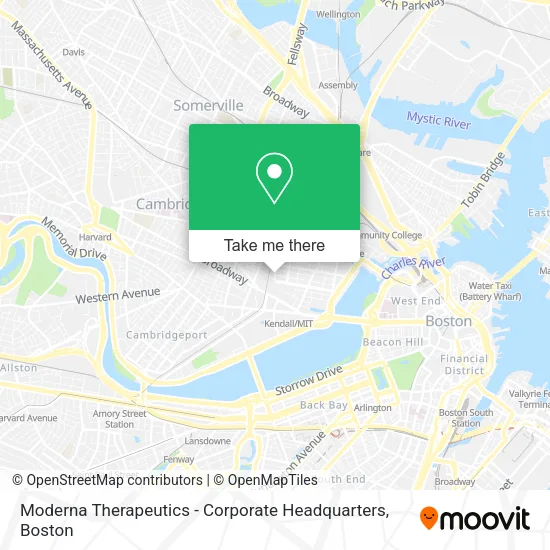 Mapa de Moderna Therapeutics - Corporate Headquarters