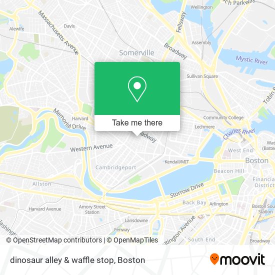 Mapa de dinosaur alley & waffle stop