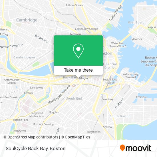 Mapa de SoulCycle Back Bay