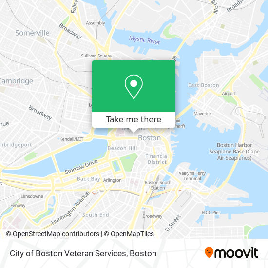 City of Boston Veteran Services map