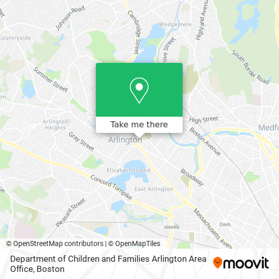 Mapa de Department of Children and Families Arlington Area Office