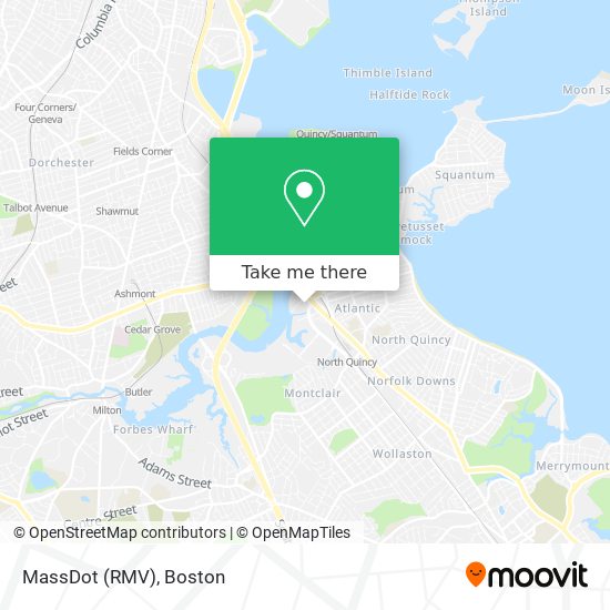 MassDot (RMV) map