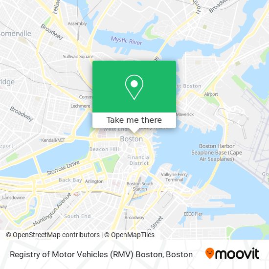 Mapa de Registry of Motor Vehicles (RMV) Boston