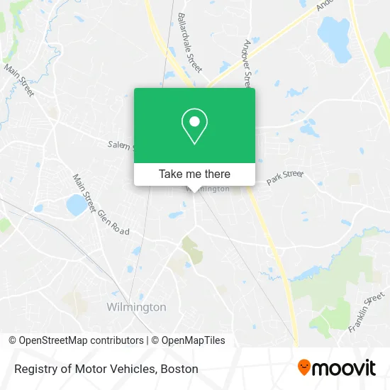 Registry of Motor Vehicles map