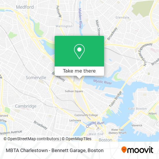 Mapa de MBTA Charlestown - Bennett Garage