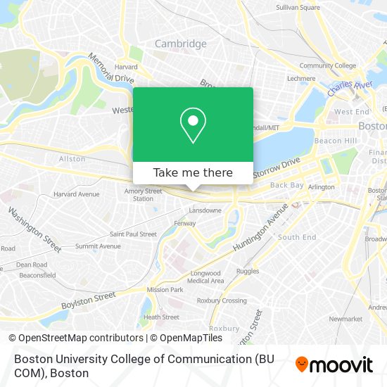 Boston University College of Communication (BU COM) map