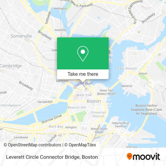 Leverett Circle Connector Bridge map