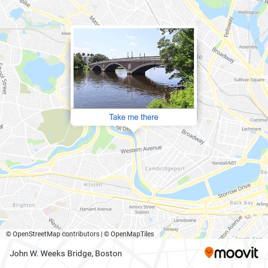 John W. Weeks Bridge map