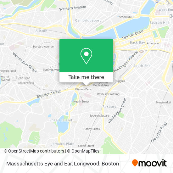 Massachusetts Eye and Ear, Longwood map