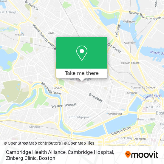 Cambridge Health Alliance, Cambridge Hospital, Zinberg Clinic map