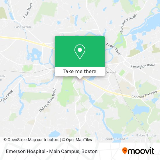 Emerson Hospital - Main Campus map