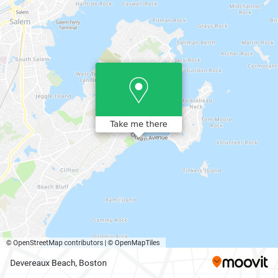Devereaux Beach map