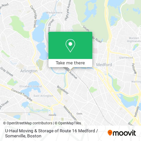 Mapa de U-Haul Moving & Storage of Route 16 Medford / Somerville
