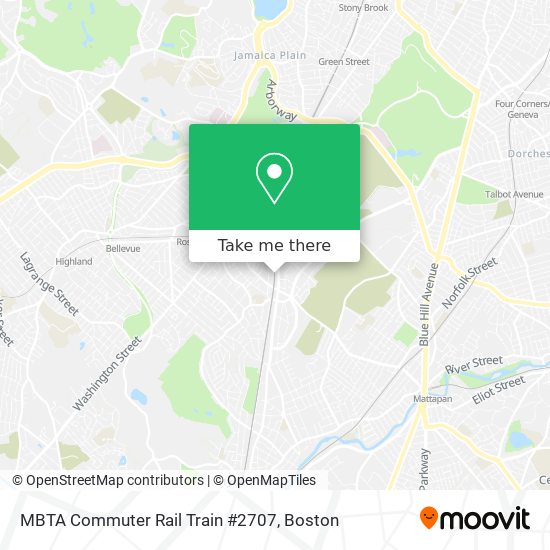 Mapa de MBTA Commuter Rail Train #2707