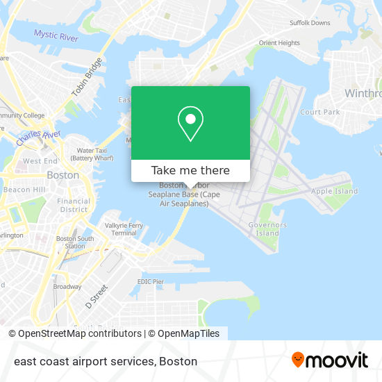 east coast airport services map
