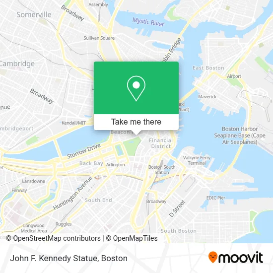 John F. Kennedy Statue map