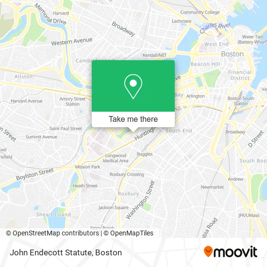 John Endecott Statute map